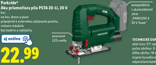 Parkside Aku priamočiara píla