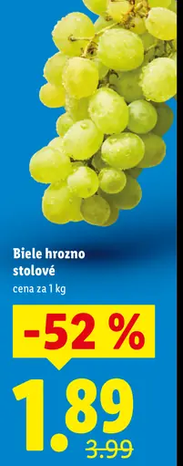 Biele hrozno stolové