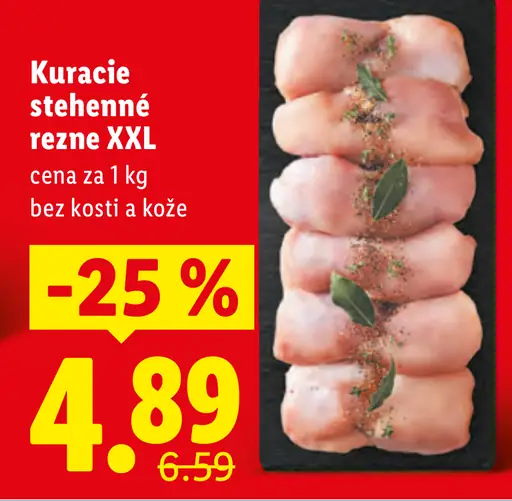 Kuracie stehenné rezne XXL bez kosti a kože