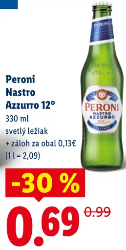 Peroni Nastro Azzurro 12° svetlý ležiak plechovka