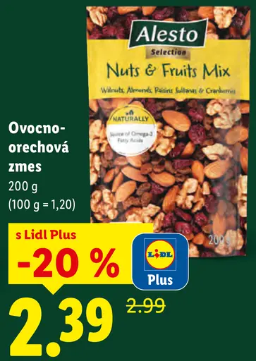 Alesto Ovocno-orechová zmes