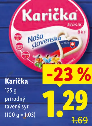 Karicka prírodný tavený syr