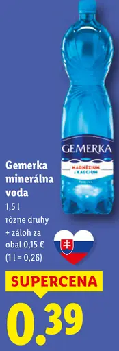 Gemerka minerálna voda rôzne druhy
