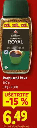Bellarom rozpustná káva