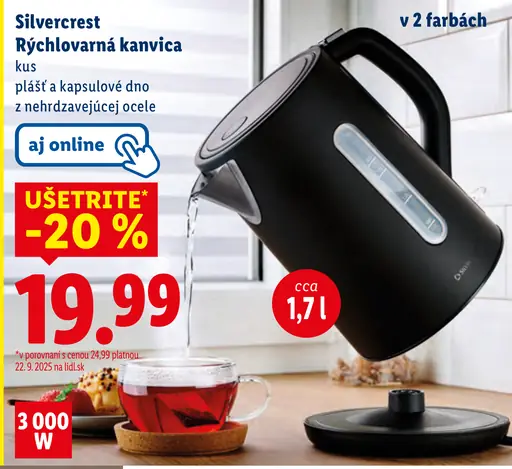 SilverCrest Rýchlovarná kanvica