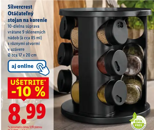 Silvercrest Otáčateľný stojan na korenie