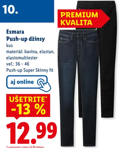 Esmara Push-up džínsy