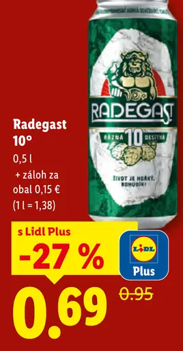 Radegast 10° plechovka