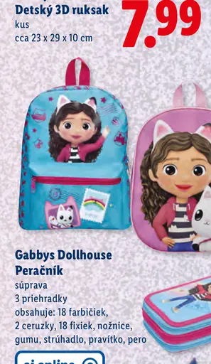 Gabbys Dollhouse Detský 3D ruksak