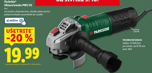 Parkside Uhlová brúska PWS 125 18 D