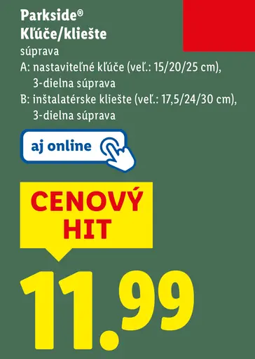 Parkside Klúče/račňa súprava