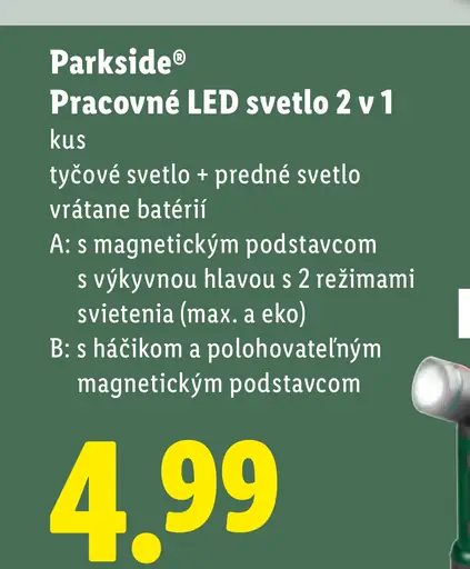 Parkside Pracovné LED svetlo 2 v 1