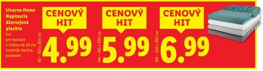 Livarno home napínacia džersejová plachta