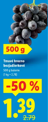 Tmavé hrozno bezjadierkové