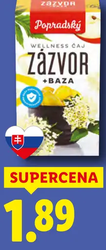 Popradský Wellness Čaj zázvor + baza