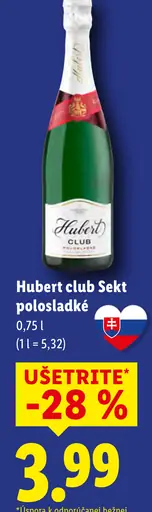 Hubert Club Sekt polosladké