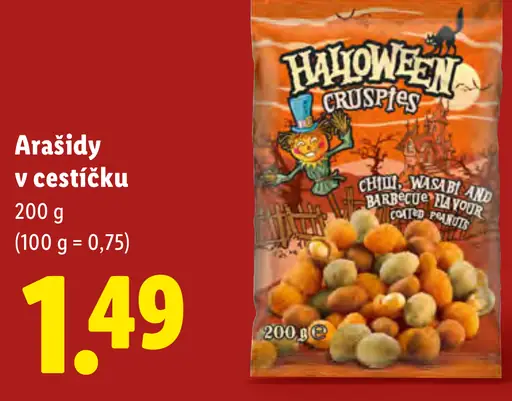 Halloween arašidy v cestíčku