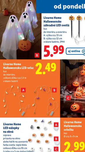 Livarno Home Halloweenske záhradné LED svetlá
