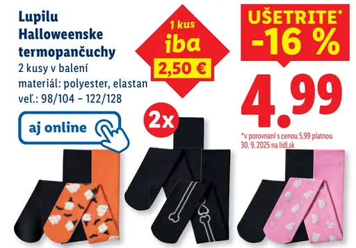 Lupilu Halloweenske termopančuchy