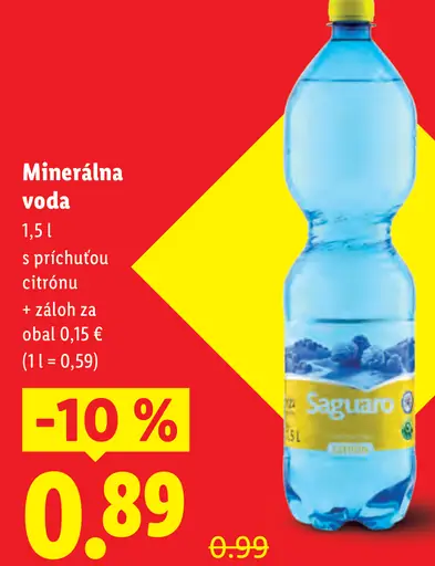 Saguaro Minerálna voda s príchuťou citrón