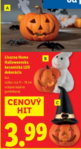 Livarno Home Halloweenska keramická LED dekorácia