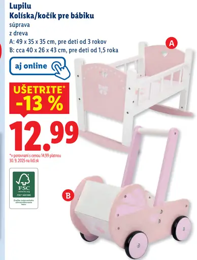 Lupilu Kolíska/kočík pre bábiku