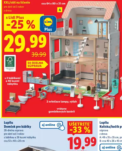 Lupilu Domček pre bábiky XXL/stôl na líčenie