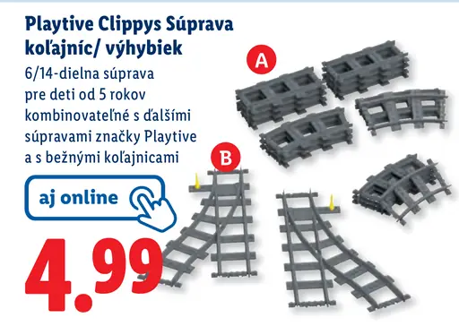 Playtive Clipps Šúprava koľajnic/ výhybiek