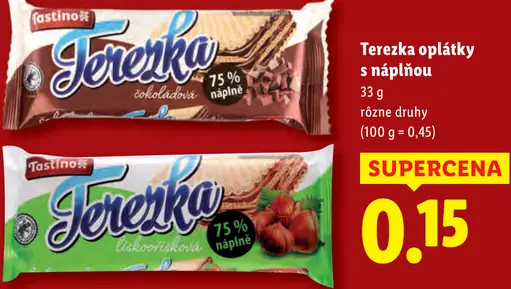 Terezka oplátky s náplňou