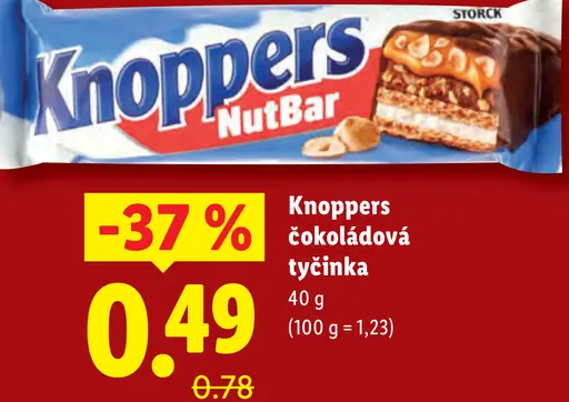 Knoppers čokoládová tyčinka