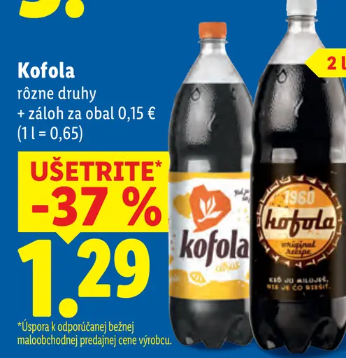 Kofola rôzne druhy
