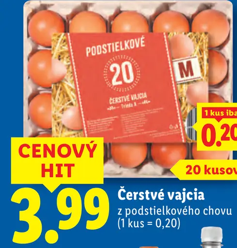 Podstielkové čerstvé vajcia