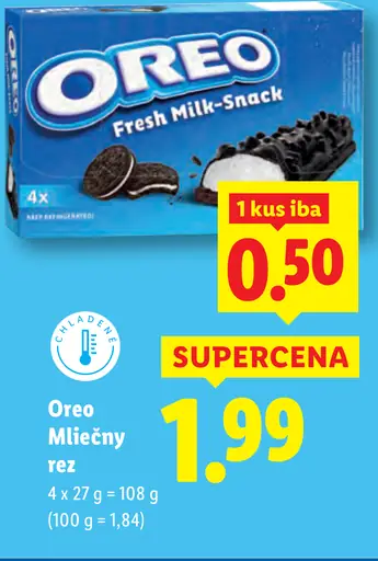 Oreo Mliečny rez