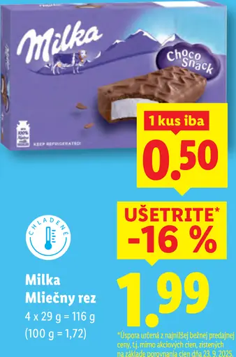 Milka Mliečny rez