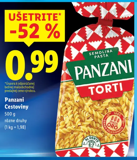 Panzani Torti Cestoviny rôzne druhy