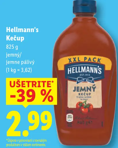 Hellmann's Kečup jemný/ jemne pálivý