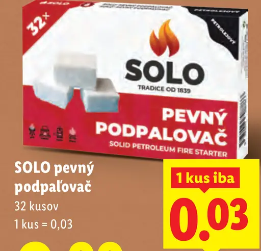 SOLO pevný podpaľovač