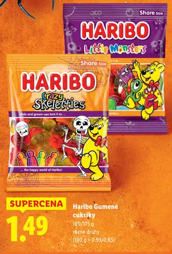 Haribo Gumené cukríky Little Monsters Crazy Skeletons
