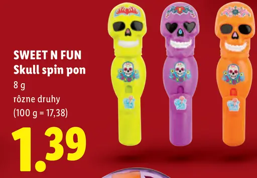 Sweet N Fun Skull Spin Pon