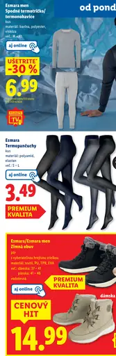 Esmara men Spodné termotričko/termonohavice
