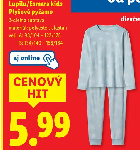 Lupilu/Esmara kids Plyšové pyžamo
