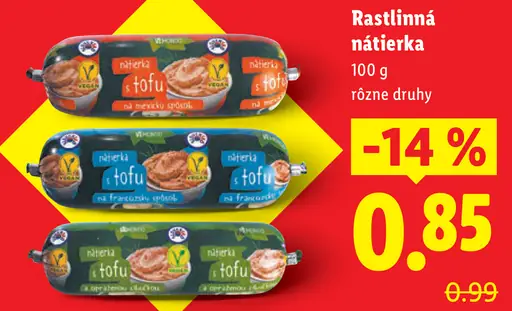 Rastlinná nátierka rôzne druhy