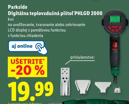 Parkside Digitálna teplovzdušná pištoľ PHLGD 2000