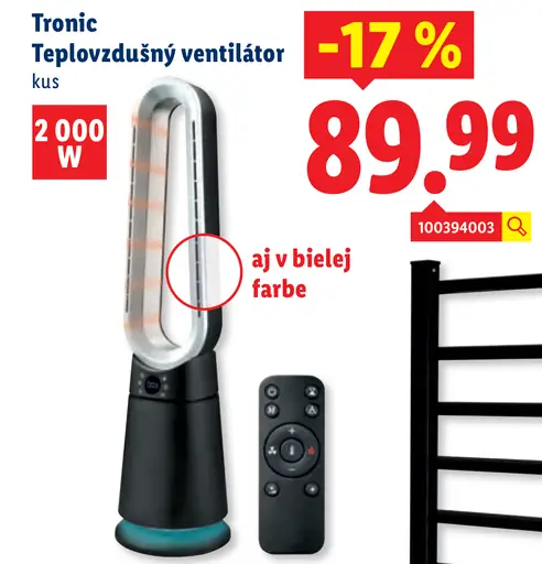 Tronic Teplovzdušný ventilátor