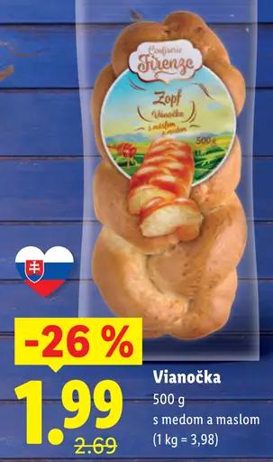 Vianočka s medom a maslom