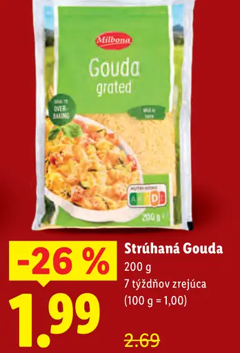 Milbona Gouda strúhaná