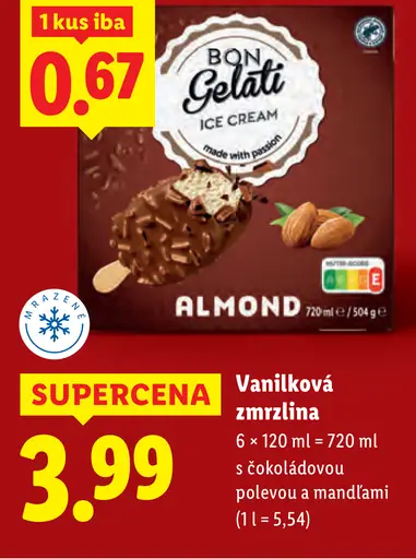 Bon Gelati Vanilková zmrzlina