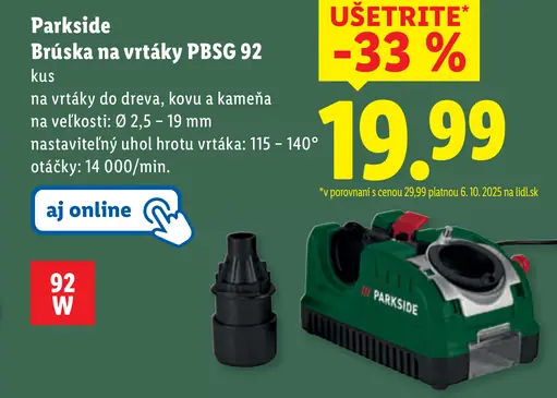 Parkside Brúska na vrtáky PBSG 95 G6