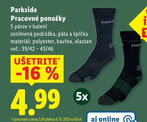Parkside Pracovné ponožky