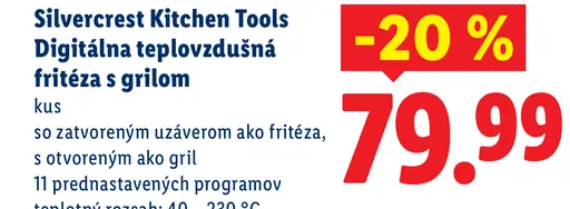 Silvercrest Kitchen Tools Digitálna teplovzdušná fritéza s grilom